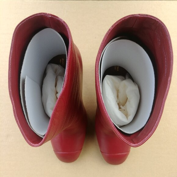 Agnona Italy soft red leather high heel ankle boots size 39 - Picture 10 of 16